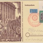 BRD - 10 Pfg. 100 J. Dt. Briefmarke Oberrand Sonderkarte + SST Ansbach 1950