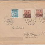 Bizone - Kölner Dom/Arbeiter-Band 12+2x24 Pfg. Brief i.d. SCHWEIZ 23.8.48