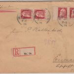 Bayern - 4x10 Pfg. Luitpold Einschreibebrief Wasserburg a/B. - Eisenach 1914