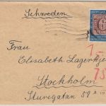 BRD - 30 Pfg. 100 J. Dt. Briefmarke Brief n. SCHWEDEN Lübeck - Stockholm 1950