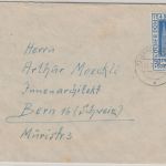 Bizone - 50 Pfg. 700 J. Kölner Dom Brief i.d. SCHWEIZ Fellbach - Bern 23.1.51