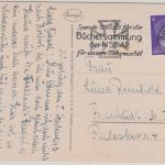 DR - "Büchersammlung der NSDAP..." Masch.werbestpl. Karte Augsburg - FFM 1943