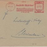DR - "Einer für Alle - Alle für Einen" 12 Pfg. AFS Brief Leipzig - München 1936
