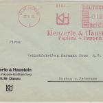 DR - "Kienzerle&Haustein Papiere-Pappen" 12 Pfg. AFS Brief Ulm - Buchau 1933