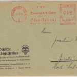 DR - "Oder-Zeitung" 12 Pfg. AFS Brief Frankfurt a/O. - Zwickau 1937