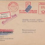 BRD - St. Otto Verlag 70 Pfg. AFS+Notopfer Einschreibebrief Bamberg München 1954