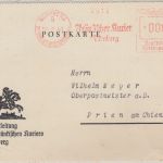 DR - Fränkischer Kurier 6 Pfg. AFS illustr. Karte Nürnberg - Prien 1941