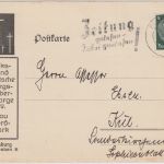 DR - "Zeitung gelesen - dabei gewesen !" Mach.werbestpl. Karte Flensburg 1936