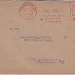 Bizone - Die Welt Überparteiliche Zeitung 24 Pfg. AFS Brief Hamburg München 1946