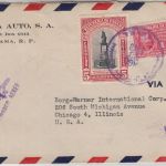 Panama - 5 C. Feuerwehr-Denkmal u.a. Luftpostbrief n. USA Panama 1948