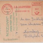 BRD - J.P.Jantzen Hamburg 11 7 Pfg. AFS Werbedrucksache (Ansichtskarten) 1959