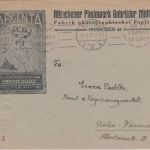 DR-Infla - München 50 Pfg. Franko bezahlt Drucksache n. Berlin 1922