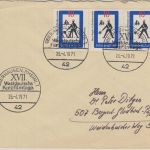 BRD - XVII. Westdeutsche Kurzfilmtage Brief SST Oberhausen - Berg. Gladbach 1971
