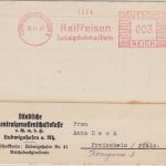 DR - Raiffeisen Ludwigshafen 3 Pfg. AFS Drucksachenkarte n. Freinsheim
