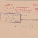 SBZ - Versicherungsanstalt Sachsen 10 Pfg. AFS Ortskarte Görlitz 1948