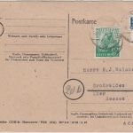 Bizone - 10 Pfg. Radrennen + Notopfer Karte Hamburg - Großrhüden 1949