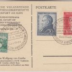 Bizone - Goethe 200. Geburtstag Satz Sonderkarte + SST Frakfurt a/M 1949