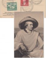 Bizone - Goethe 200. Geburtstag Satz Sonderkarte + SST Frakfurt a/M 1949