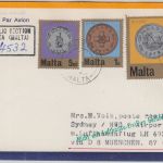 Malta - 10 C. Währung u.a. Luftpost-Einschreibebrief n. AUSTRALIEN Valletta 1972