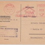 BRD - Hamburg Mannheimer Familienhilfe 8 Pfg. AFS Ortskarte Berlin 1963