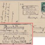 DR - Ausstellung "Das Deutsche Porzellan" Masch.werbestpl. Karte Wiesbaden 1928