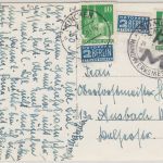 Bizone/BRD - München Handwerksmesse 1949 SST Karte n. Ansbach 1950