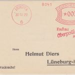 DR - Kaufhaus Oberpollinger 3 Pfg. AFS Drucksache München - Lüneburg 1929