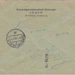BRD - Konsum Genossenschaft 100 Pfg. AFS Eilbrief Göttingen - FFM 1965