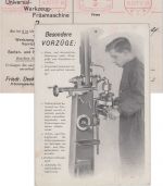 DR - Deckel Maschinenbau München Werbekarte 3 Pfg. Postfreistempel 1927