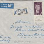 Israel - 70 A. 80.Geb. Eleanor Roosevelt Luftpost-Einschreibebrief Tel Aviv 1965