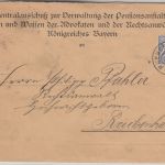 Bayern - 20 Pfg. Wappen Brief (Vordruck !) München - Reichenhall 1906