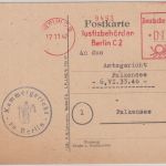 All.Bes. - Justizbehörden Berlin C2 12 Pfg. AFS Karte n. Falkensee 1947 Text !!