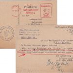 All.Bes. - Justizbehörden Berlin C2 12 Pfg. AFS Karte n. Falkensee 1947 Text !!
