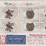 Berlin - Gold- u. Silberschmiedekunst Lupo-Einschreibebrief n. Guadaloupe 1991
