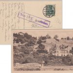 DR - Trier 1915 Zensur-Ra1 Ortskarte (AK Villa Pieroth