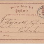 DR - Colmar 1873 Hufeisen-Stpl. 1/2 Gr. Brustschild Ganzsache n. Karlsruhe