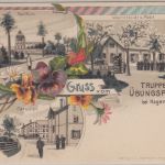 Elsass - Truppenübungsplatz b. Hagenau Mehrbild-Farblitho gelaufen 1909