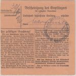 DR - Herschel Nährmittelfabrik Selbstbucher Paketkarte Bad Neuenahr 1944