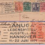 DR - ANUGA Lebensmittel-Ausstellung Masch.werbestpl. Karte Hannover 1921