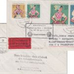 DDR - 25 Pfg. Sorbische Tracht u.a. Zuleitungspost LH-Erstflug FFM - Moskau 1972