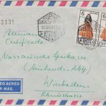 Spanien - 2x6 Pta. Tracht Balearen Luftpost-Einschreibebrief Mallorca 1967
