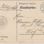 Bayern - Kgl. bayer. Webschule Feldpostkarte Münchberg - Hof 1915