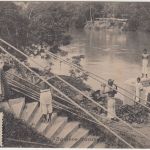 Niederl. Indien 5 C. Freimarke AK (Bambus Transport) Semarang - Starnberg 1914