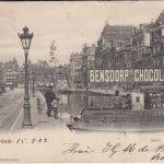 Niederlande - 2x1+1/2 C. Ziffern AK Amsterdam (Bensdorps Chocolade) 1920