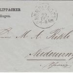 Bayern - 20 Pfg. weite Welle Brief i.d. SCHWEIZ Nördlingen 1876