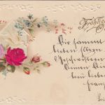 Glückwunsch - Ostern, Prägekarte Taube u. Seidenblumen gelaufen 1901