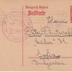 Bayern - 10 Pfg. Hupp Ganzsache n. BULGARIEN München 31 - Sofia 1918 Zensur !
