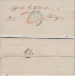 Württemberg - Ludwigsburg 23. OCT 1845 blauer K2 Wendebrief m. Inhalt !