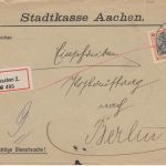 DR - 30 Pfg. Germania Einschreibebrief/Postauftrag Aachen 2 - Berlin 1912