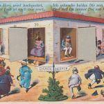 Jux/Humor - Toilettenhäuschen Damen/Herren mechanische Karte ca. 1920